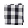 Table Napkin 10pcs Black White Plaid Cotton Linen Placemat Christmas Wedding Craft Dining Tablecloth Simple Style Mat238R