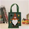 Décorations de Noël Sac à main Enfants Cadeau Sac de bonbons Sacs en lin pour la fête du festival Poupée sans visage en gros mer Jn07 Drop Livraison Accueil Dhtpw