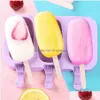 Eiscreme-Werkzeuge Sile Popsicle Formen DIY hausgemachte Cartoon Maker Mod mit 50 Holzstäbchen Jk2006XB Drop Lieferung Hausgarten Küche Dini DH8U7