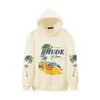 Designer de roupas de moda de luxo moletom masculino Rhude 2023 Gustavia Beach Club Coconut Tree Beach com capuz camisola moda masculina e feminina com capuz