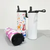 EUA armazém frete grátis 20 onças de parede dupla de aço inoxidável branco em branco sublimação reta skinny ginásio ao ar livre esportes tumbler com tampa de alça