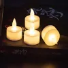 Luci da tè a LED Candele votive senza fiamma a batteria Candela tremolante Lampadina piccola Candele elettriche finte per tè Realistiche per ZZ