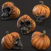 Objetos decorativos estatuetas abóbora crânio cabeça modelo estátuas de Halloween artificial resina osso assustador horror esqueleto festa bar casa decorações de mesa 230919