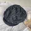 Berets coreano tie-dye estrela elemento plissado nuvem chapéu y2k medieval retro rua moda pintor chapéus homens e mulheres versátil sboy boné 230818