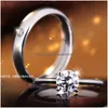 Band Rings Open Adjustable Sier Couple Engagement Ring For Women Men Fashion Jewelry Gift Will And Sandy Drop Delivery Dhjuk