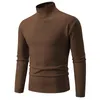 Herrenpullover Slim Blank Tops Männer Herbst Winter MockNeck Langarm Pullover Pullover Bluse Top Gute Qualität Frühling Herbst Pullover Mann 230918