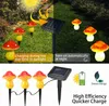 LED -strängar Party LED Solar Cute Mushroom String Lights Garden Decoration Light Waterproof Solar Fairy Lawn Lamp för uteplats Yard Landscape Lighting HKD230919