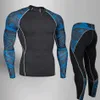 Men's Thermal Underwear Compression Men's Sports underwear MMA rash guard Male Fitness Leggings Jogging T-shirt Quick dry Gym Workout Sport suit 4XL 230919