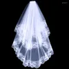 Bridal Veils Halloween Ghost Veil Two Layers Black Wedding Short Tulle With Comb Lace Accessories Bride Veu