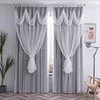 Curtain Princess Girls Dream Curtains for Living Dining Room Bedroom Lace Full Blackout Doublelayered One Floating Window 230919