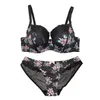 MiaoErSiDai vrouwen Sexy Bh Set Push Up Beha Hoge Taille Panty Kant Bloemen Lingerie Plus Size Ondergoed 30- 40 C-G2323