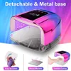 Nail Dryers 96W Rechargeable Nail Lamp with Mirror Pad Cordless Gel Polish Dryer Pedicure Machine UV Light for Nails Wireless Nail LED Lamp 230919