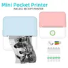 Pocket Printer Wireless Thermal Printers With 11 Rolls Printing Paper, Portable Inkless Printer For IPhone Mini Sticker Printer Compatible With IOS
