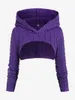 Swetry damskie Rosegal Plus Pullovers Twinset Purple z kapturem Top i bez rękawów Knit Jumper Swet Dwa kawałki