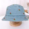 Wide Brim Hats Outdor Fisherman Hat Vintage Embroidered Women's Stylish Foldable Windproof Sun Protection For Ladies