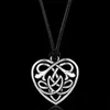 Gothic Irish Knot Hohl-out Herz Anhänger Charms Leder Seil Kette Kette Choker Halskette für Frau Accessories213t