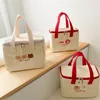 Lunch Bags Women Cute Bag Girls Insulated Canvas Cooler Handbag Aluminium Foil Thermal Food Box Family School Picnic Dinner Container 230919