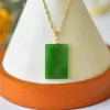 Kedjor design naturlig hetisk jade jasper fyrkantiga damer hänge halsband etnisk stil kinesiska enkla smycken tillbehör268y