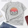 Women's Blouses Shirts Women's T Shirts Summer Women Casual T-shirt Short Sleeve Cactus Sunset Print Female Fashion Ladies Regular Daily Loose O-Neck Tees Tops L230919