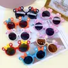 New Girls Cute Cartoon Cat Ears Bowknot Shape UV400 Sunglasses Baby Girl Outdoor Sun Protection Sunglasses Kids Sun Glasses