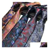 Nuevo diseño para hombre Corbata de cuello Hombre elegante Floral Paisley Corbatas 145X8X3.8Cm Classic Business Casual Drop Entrega DHY0J