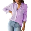 Blouses Femmes Coréen Rayé Chemise Femmes Printemps Automne Blouse Décontractée Femme Revers Manches Longues Chic Vêtements Dames Mode Lâche Bureau