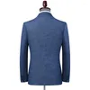 Mäns kostymer Lansboter Blue Spring och Autumn Suit Slim Fit Medium Youth Small Business Leisure