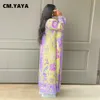 Women's Jackets CMYAYA Women Vintage Paisley Tie Dye Printed Long Sleeve Pleated Straight Maxi Open Stitch Trench 230918