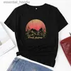 Women's Blouses Shirts Women's T Shirts Summer Women Casual T-shirt Short Sleeve Cactus Sunset Print Female Fashion Ladies Regular Daily Loose O-Neck Tees Tops L230919