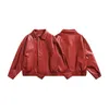 Мужские куртки Американский ретро Кожаная куртка из искусственной кожи с лацканами Повседневная мода Свободное пальто Пары High Street Хип-хоп Harajuku Бейсбольная форма 230919