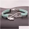 Charme pulseiras cheer líder chifre desejo infinito amor veet corda envoltório pulseira para mulheres homens luxo esportes jóias presente gota entrega dha83