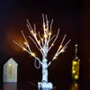 LED -strängar Party 60 cm Birch Tree med 24 lampor Batteridriven bordsskiva Centerpiece Bonsai Tree Light Jewely Holder Decor Wedding Christmas HKD230919