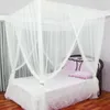 Mosquito Net Sexy Quatro Portas King Queen Double Size Casa Cama Solteira Prevenir Insetos Ao Ar Livre Quadrado Graça Dossel Branco 230919