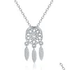 Brincos Colar 30% 925 Sterling Sier Jóias Conjuntos Coreano Dream Catchers Pena Pingente Stud Set para Mulheres Senhoras Moda Drop Deli Dhnlm