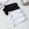 Chaussettes pour hommes 5 paires hommes bateau noir affaires couleur unie respirant confortable haute qualité cheville