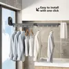 Hangers Wall Mounted Clothes Hanger Rack Triple Collapsible Drying With Suctions Drilling-Free Travel For El