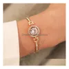 Najwyższej jakości biżuteria diamentowa Kobiety bransoletki Alloy Bransoletka Pave Sier Rose Gold Ton Charms z szybką dostawą Dhqck