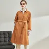 Women's Trench Coats Coat For Women Spring And Autumn Fashion Long With A Belt Classic 2 Colours