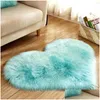 Carpets Long Hairy Rug Green White Pink Shaggy Carpet Love Heart Shape Fur Rugs Artificial Wool Baby Room Bedroom Soft Area Mat Drop D Dhqgy