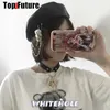 Berets Goth Harajuku Gothic women Men lolita cosplay Punk unique maid streetwear Spice Y2K Girl Collar devil necklace choker Beret hat 230818