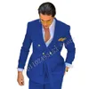 Abiti da uomo Blazer Design Verde Uomo per matrimonio con cintura 2 pezzi Doppio petto formale sposo da viaggio giacca pantaloni Costume Homme 230919