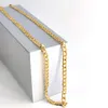 18 K Solid Geel Goud Gevuld Curb Cubaanse Link Chain Ketting Curb Italiaanse Stempel 750 Heren Dames 7mm 75CM lang Hip-Hop248m