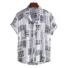 Funky camicia hawaiana nera Aloha per uomo 2021 estate manica corta casual button down camicie da spiaggia uomo festa vacanza abbigliamento uomo2895