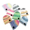 Moda Tie Dye Berretti Stampa Skullies Berretti invernali caldi per donna Uomo Hip Hop Cappello lavorato a maglia Beanie Casual Donna Cappello addensato