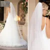 Bridal Veils Fashion Women's Pearls Tulle 3 Meter Veil Ivory High Grade One Lay Long With Comb White Wedding Accessories 2023