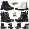 Original Martin Boots Platform Heel Lace Up Boot Women Ankle Boot Snow Boots Combat Boot Classice Vintage Print Jacquard Tall Leather Boot Zipper Rubber Boot With Box