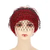 Ethnic Clothing Mystery Veil Mother's Hat Wind Plum Beads Set Diamond Wrap Pulled Head Hui Elegant Banquet Temperament