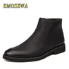 Botas Emosewa Top Quality Homens Britânicos Botas Primavera Outono Sapatos Moda Zip Botas Respirável Couro Genuíno Masculino Botas Hombre 38 ~ 44 230918