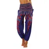 Kvinnor Pants Women Gym Wide Leg Yoga Trousers Polyester Sweatpants Harlan Long Stretch Floral Print