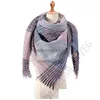 16 Colors Women Plaid Scarves Grid Tassel Wrap Oversized Check Shawl Winter Neckerchief Lattice Triangle Blanket Scarf Drop Delivery Dh7Fk